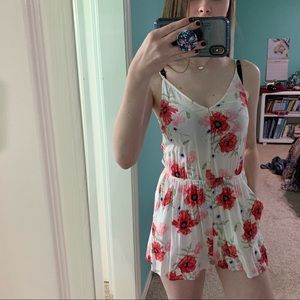 White flower romper